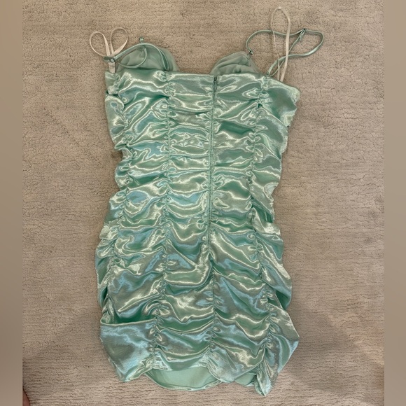 For Love & Lemons - Stevie Metallic Mini Dress in Mint - Picture 4 of 5